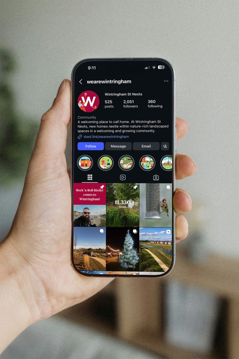iPhone Mockup of Wintringham Instagram