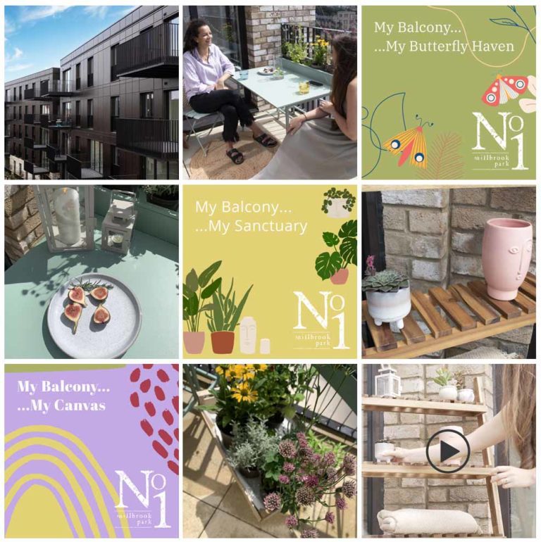A Instagram grid mockup of the No.1 Millbrook.