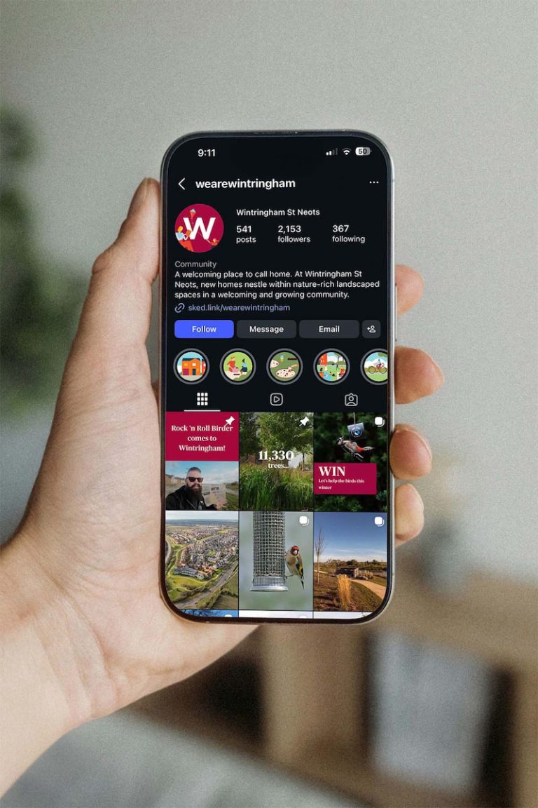 iPhone Mockup of Wintringham Instagram